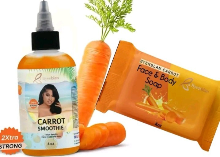 Byenblan Carrot Face & Body Soap Bar Extra Strong 4oz for Women Men Teens