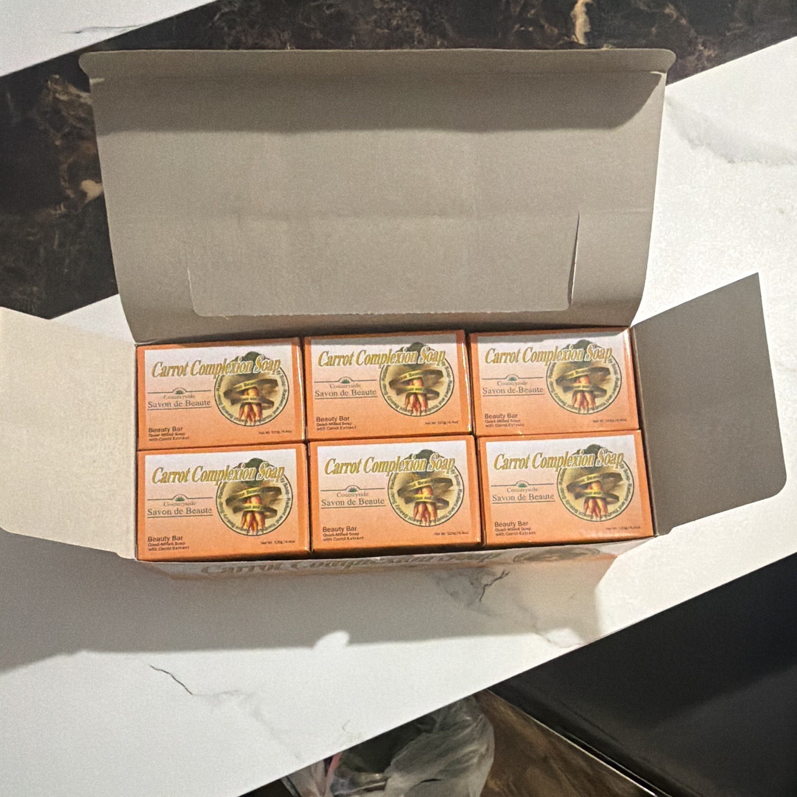 Countryside Savon de Beaute Carrot Beauty Bar Soap 12x125g Paraben-Free