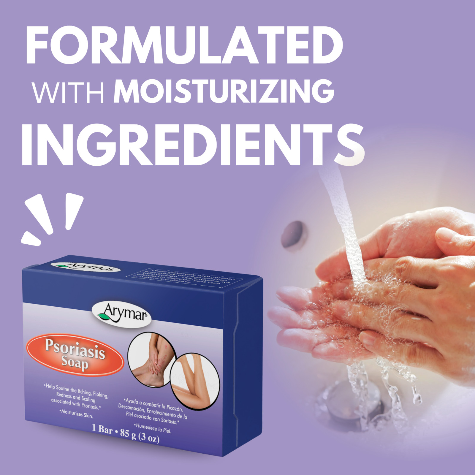 Arymar Psoriasis Soap 3 oz – Soothes Itching, Flaking & Redness, Packs 1-25