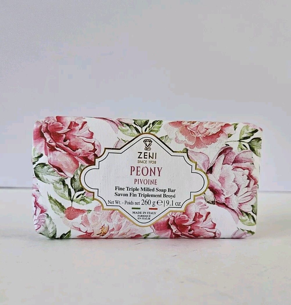 Italian Luxury Soap Zeni Bar Rare Peony Pivoine Out Of Stock H2F Triple Milled