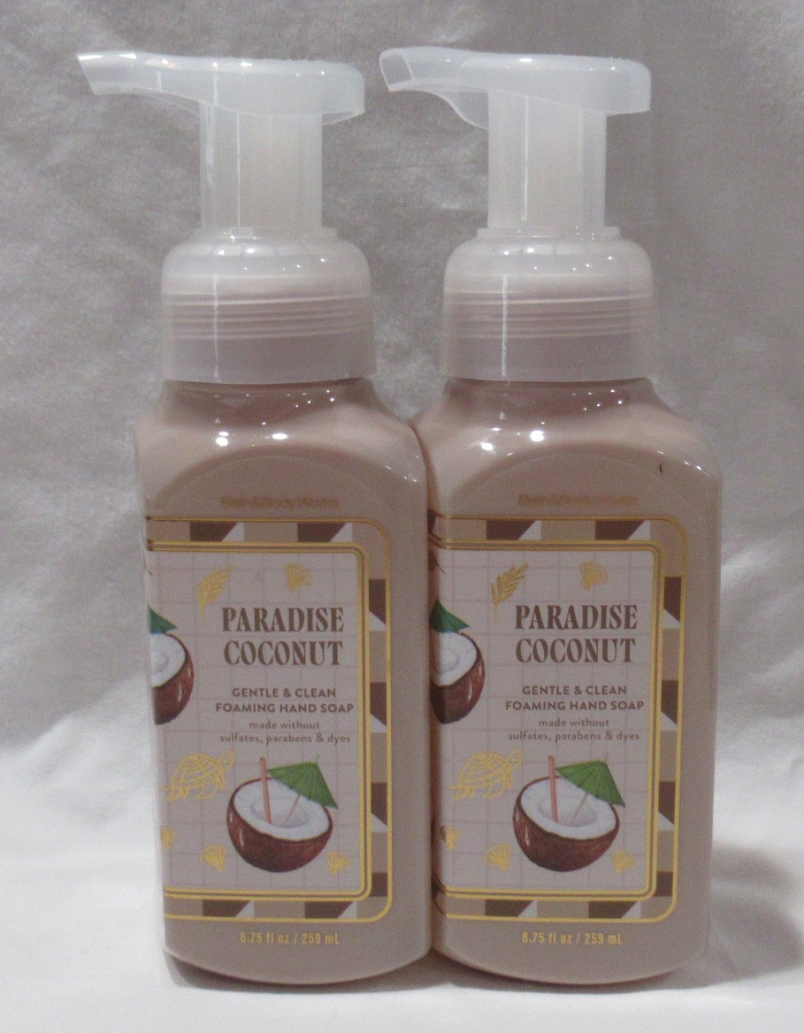 Bath & Body Works Gentle & Clean Foaming Hand Soap Lot Set of 2 PARADISE COCONUT