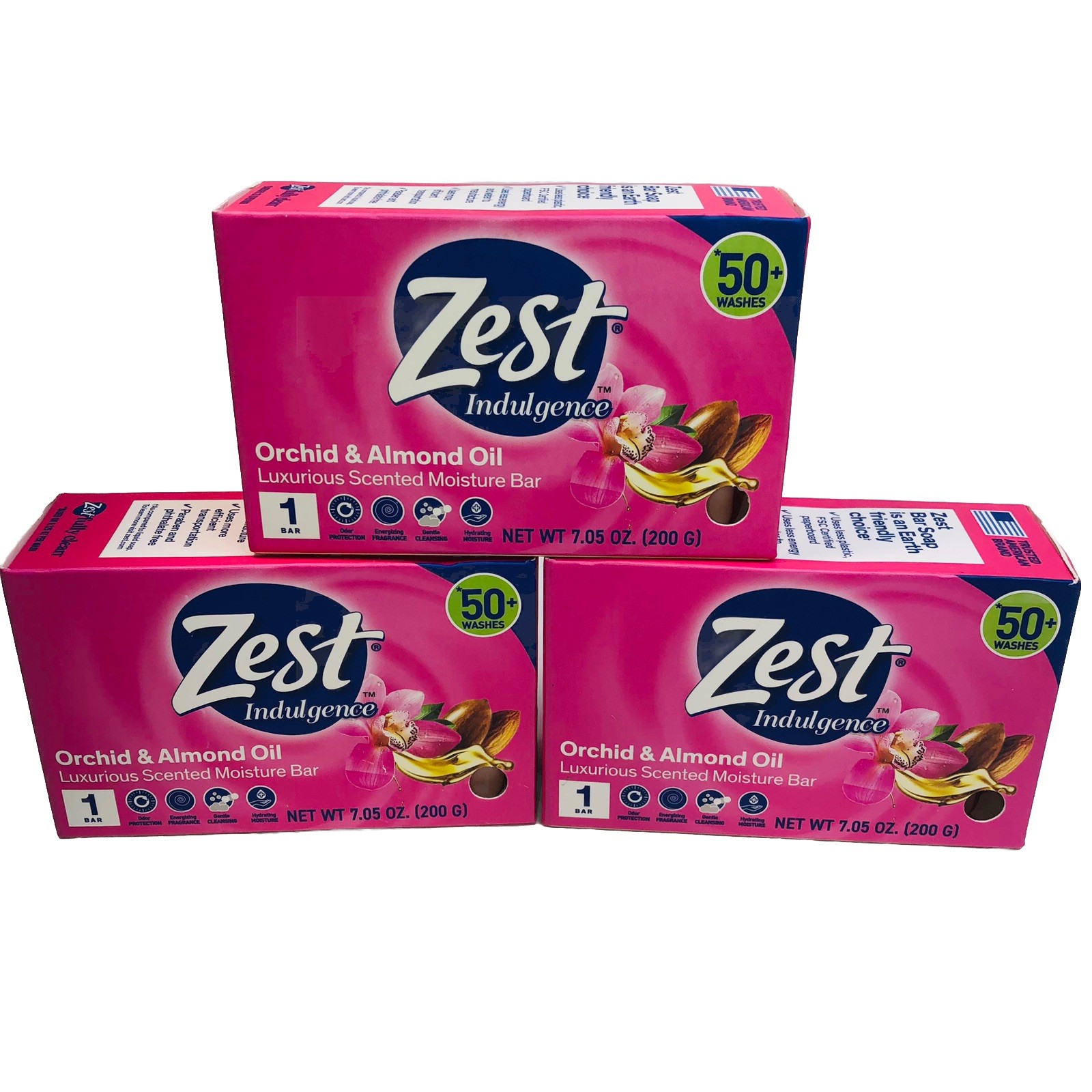 2 BIG ZEST Bar Soap Moisturizing Lush Orchid & Almond Oil Large Bars 7.05oz