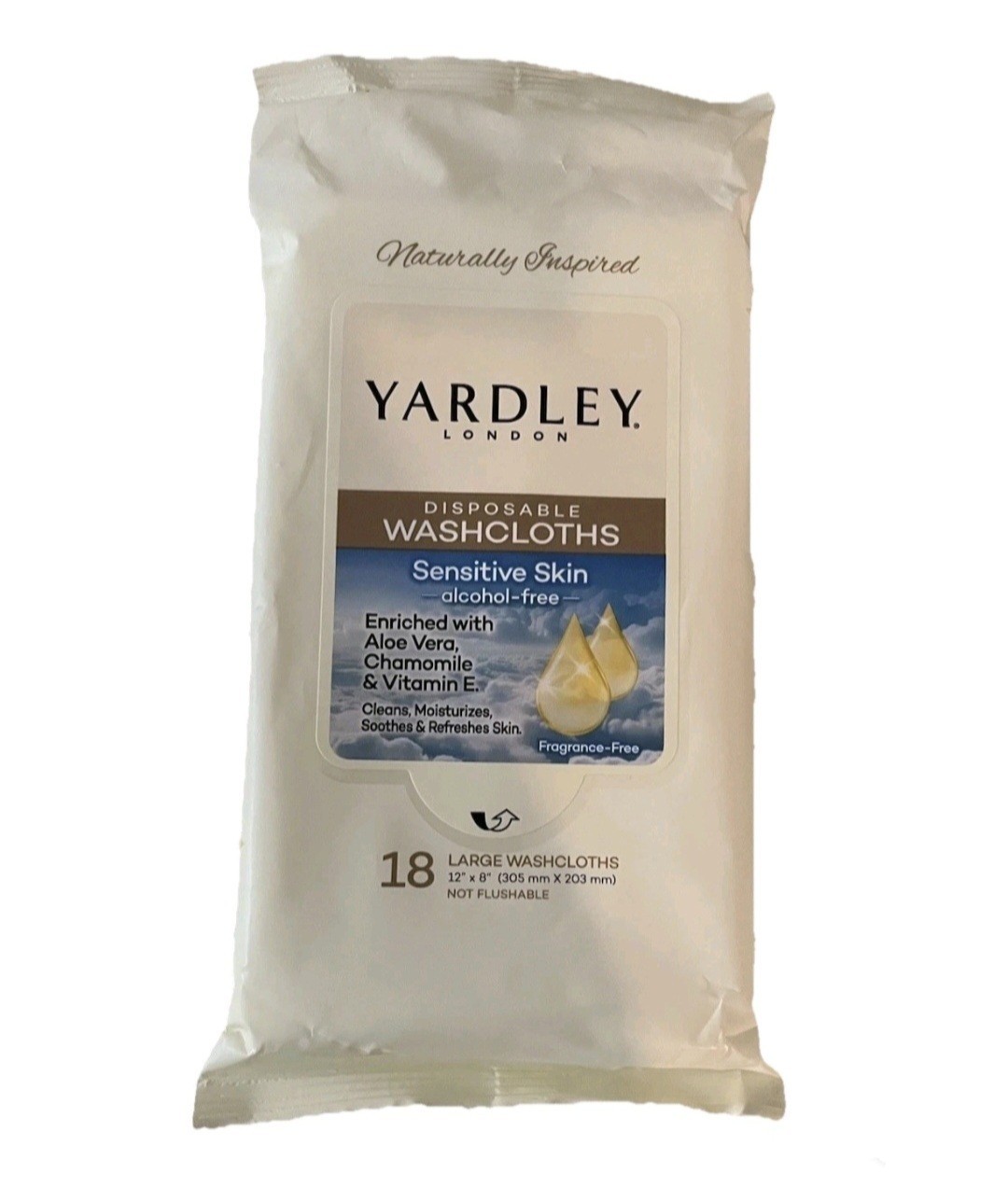 💙 YARDLEY LONDON (2PK) 18-CT 12″X8″ 🫧●DISPOSABLE WASHCLOTHS●🫧 Sensitive Skin.