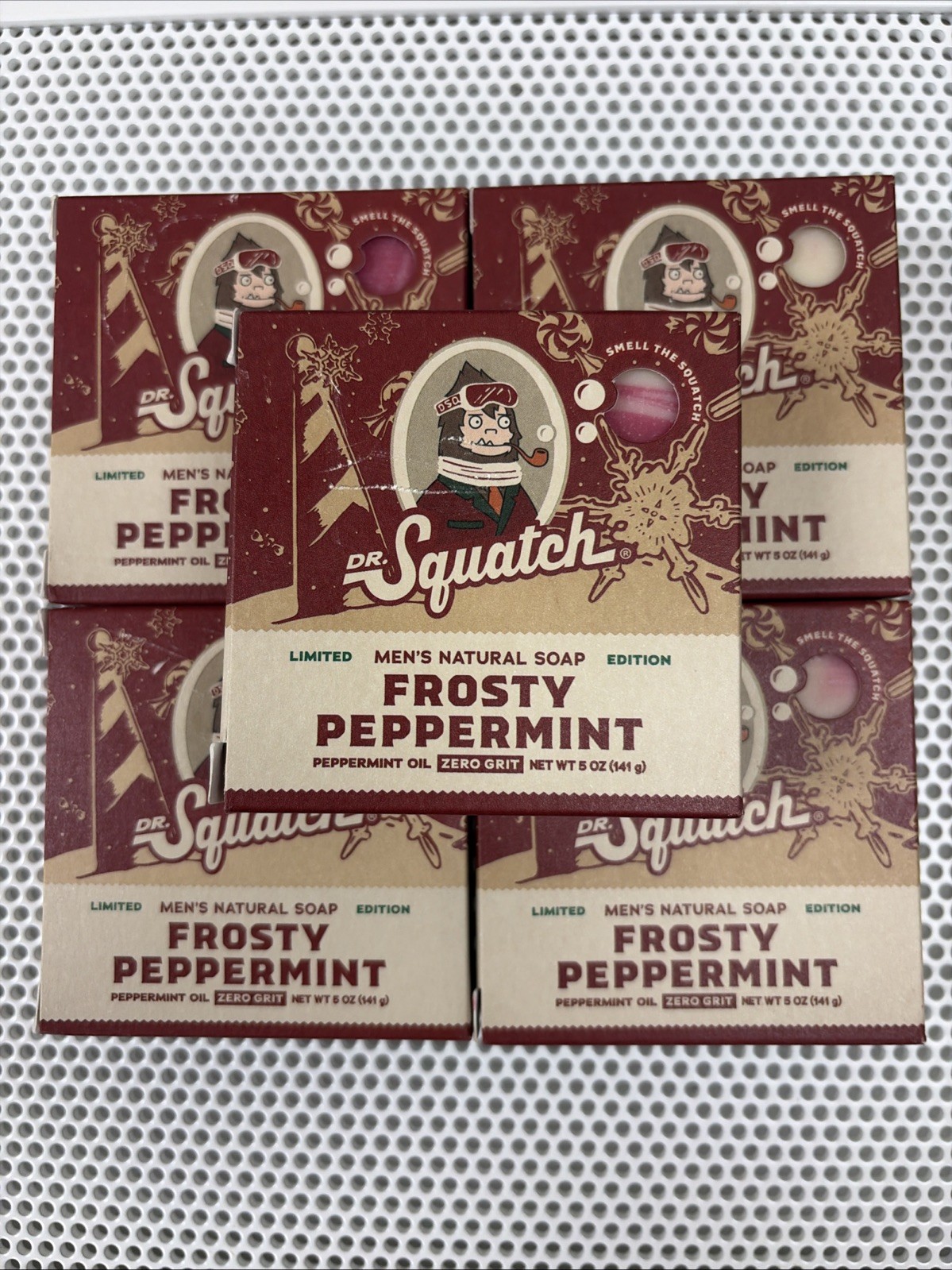 Dr. Squatch Limited Edition Frosty Peppermint Bars Men’s Natural Soap Lot of 5