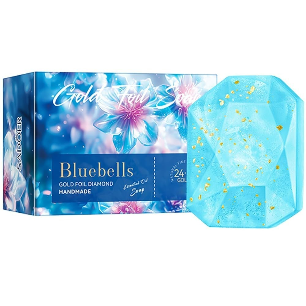 Gentle Handmade Bluebells Soap – Exfoliating Cleansing Bar for Face & Body Care