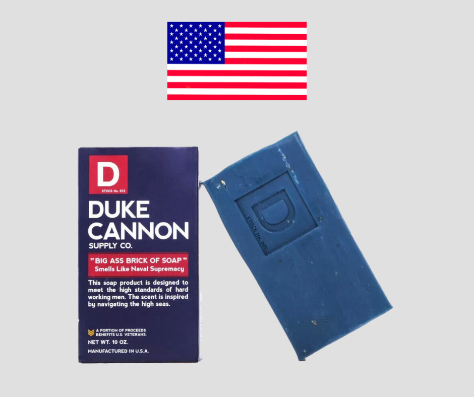Duke Cannon Naval Diplomacy Big Ass Brick of Soap Mens 10 oz Benefits USA Vets