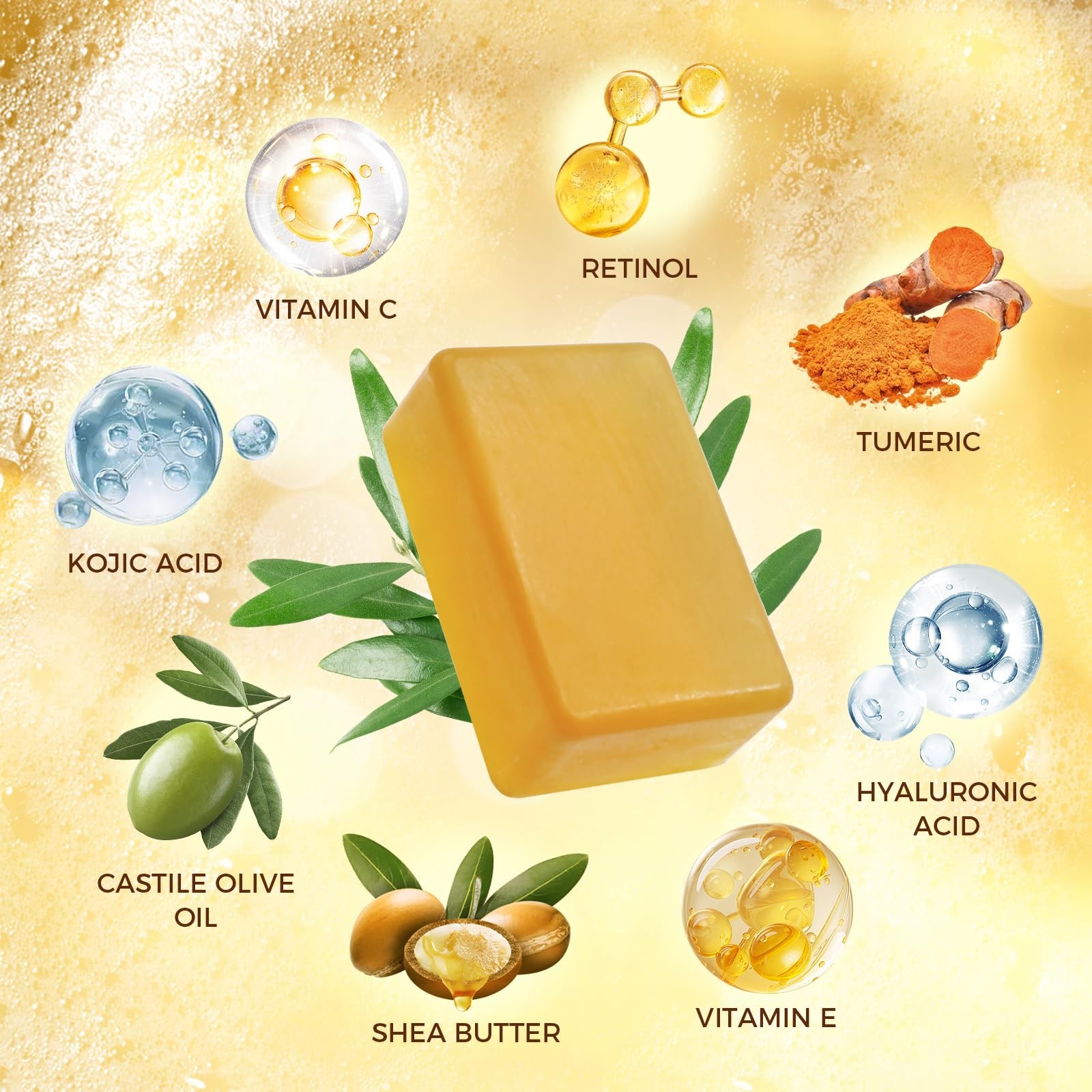 Turmeric Soap Bar for Body & Face Deep Cleansing & Smooth Skin with Vitamin E…