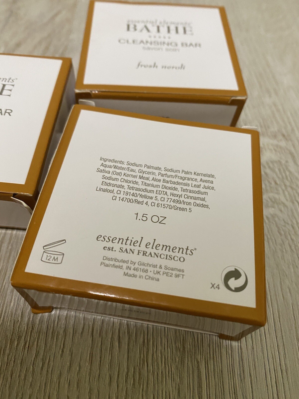 set of 3 essentiel elements bathe cleansing bar savon soin 1.5 oz each