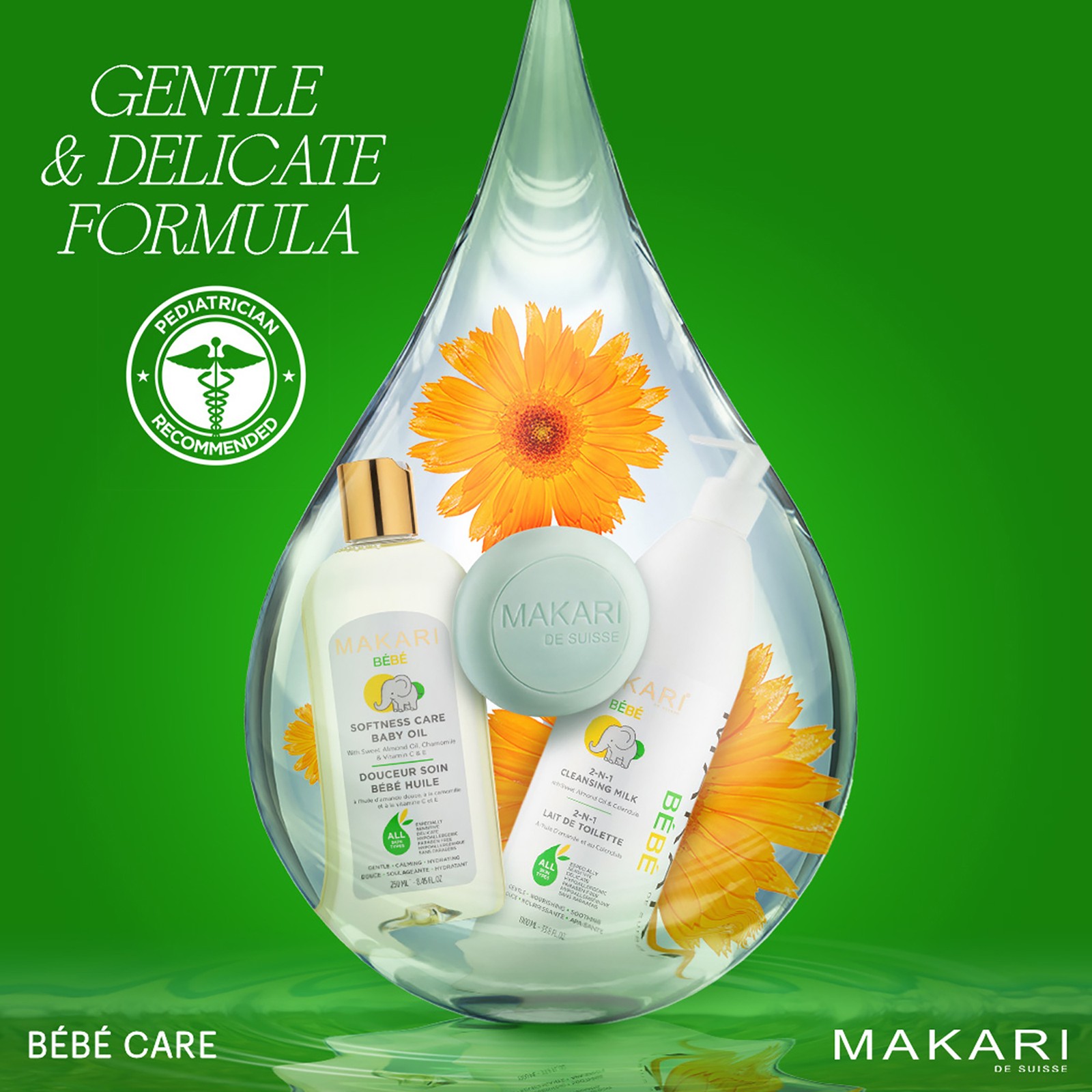 3 Pack Bebe Soap – Calendula by Makari for Women – 5.4 oz Soap