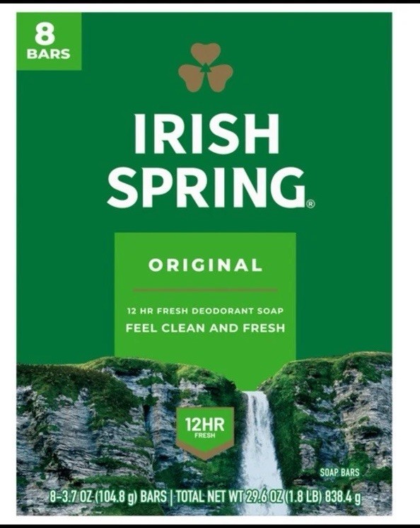 Irish Spring Original Soap 8 Bars | Fresh Deodorant Soap 12HR Clean & Fresh