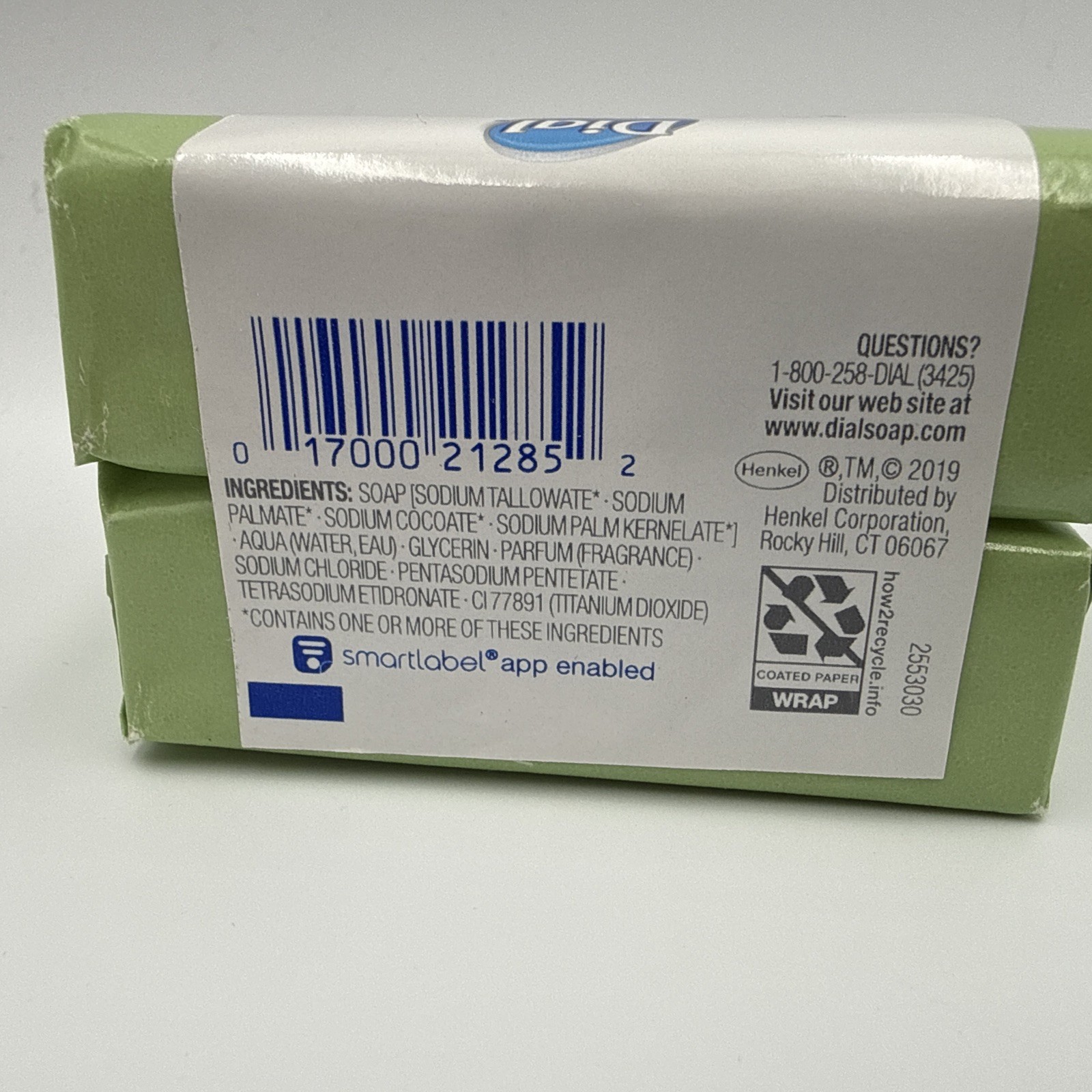 2 Pack Of Dial Basics Hypoallergenic Bar Soap 3.2 Oz Bars NEW