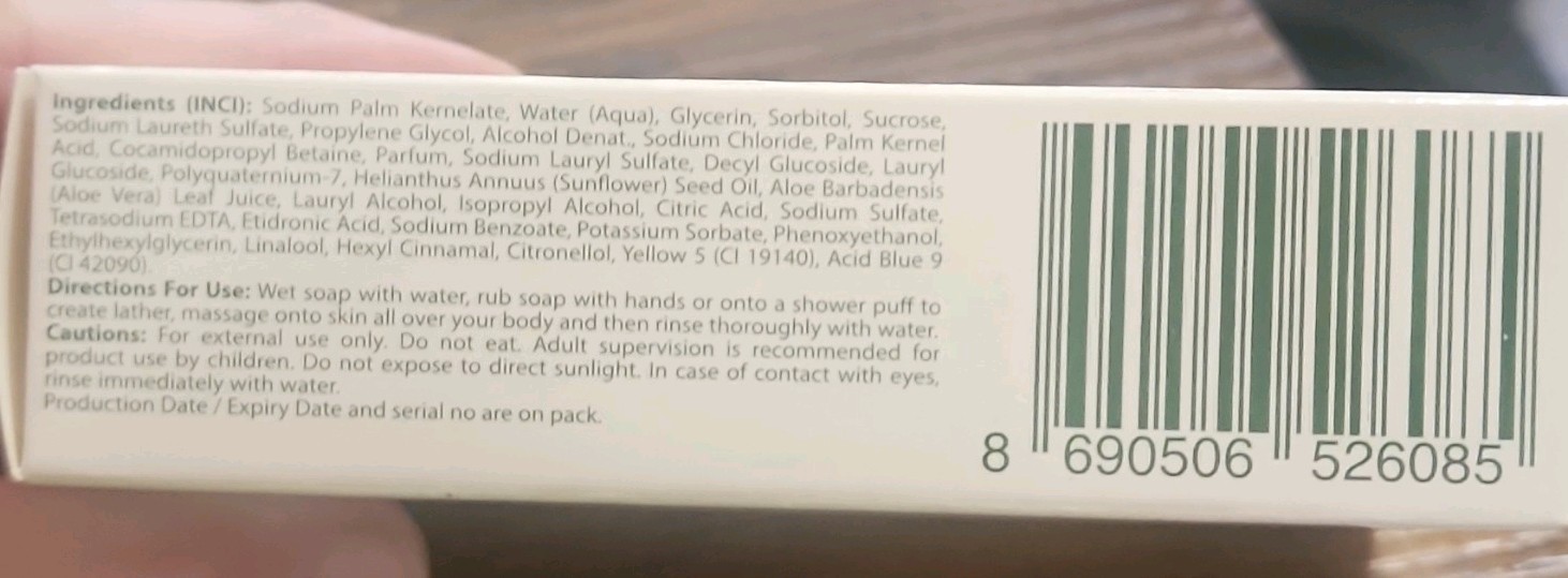 (2 bars) DURU Hydro Pure Aloe Vera Bar Soap 3.75 oz Gluten/Paraben-Free