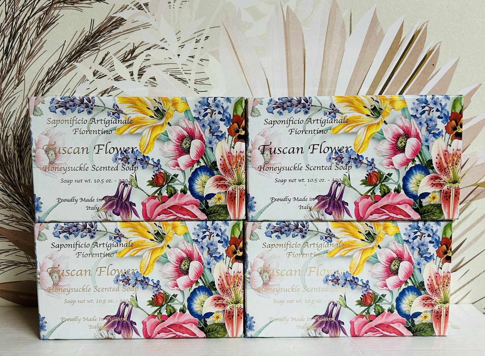 4-Pack Saponificio ~ Tuscan Flower Honeysuckle Scented Bar Soap 10.5 oz Each