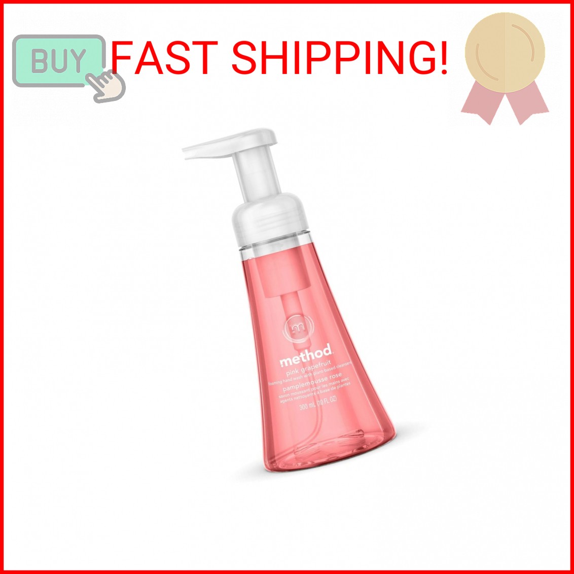 Method Foaming Hand Soap, Pink Grapefruit, 10 Fl Oz (Pack of 1)
