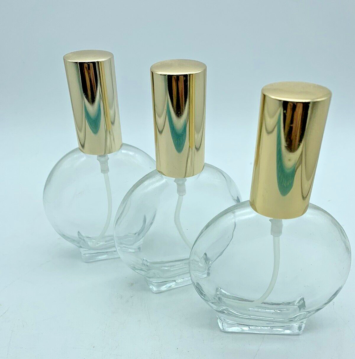 NewEmpty Glass Perfume Spray Bottle Round Atomizer (Refillable) 50 ml – Lot of 3