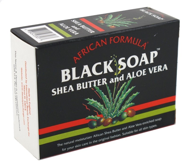 (2 PACK) African Formula Black Soap 3.5 Ounce Shea Butter & Aloe Vera