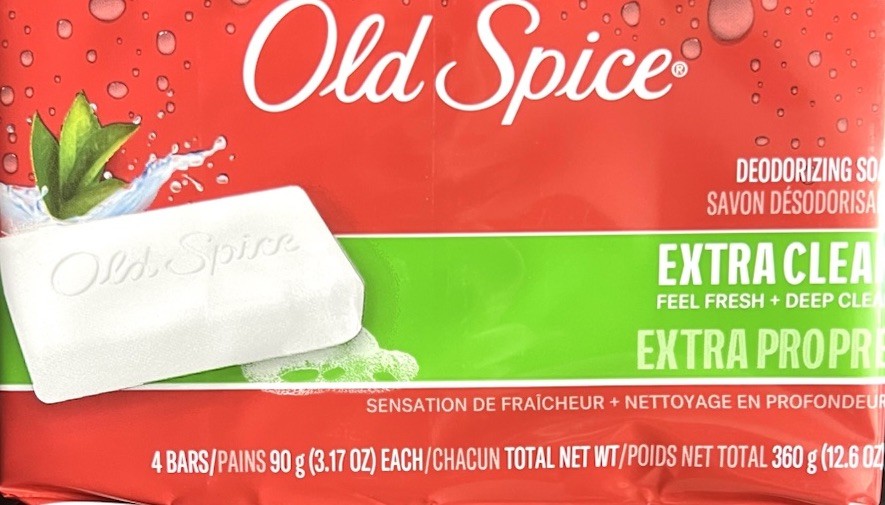 2x Old Spice Deodorizing Bar Soap EXTRA CLEAN (4-PACK) – 3.17oz Bars – 8 Bars