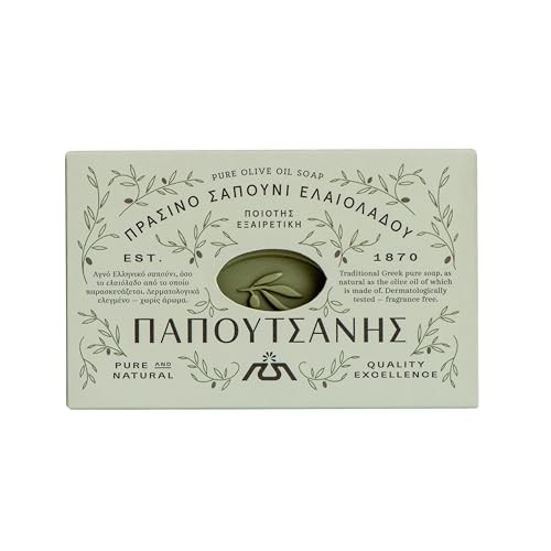 Jabon En Barra De Aceite De Oliva Griego Puro, 8,8 Oz, Paquete De 4 (250 G)