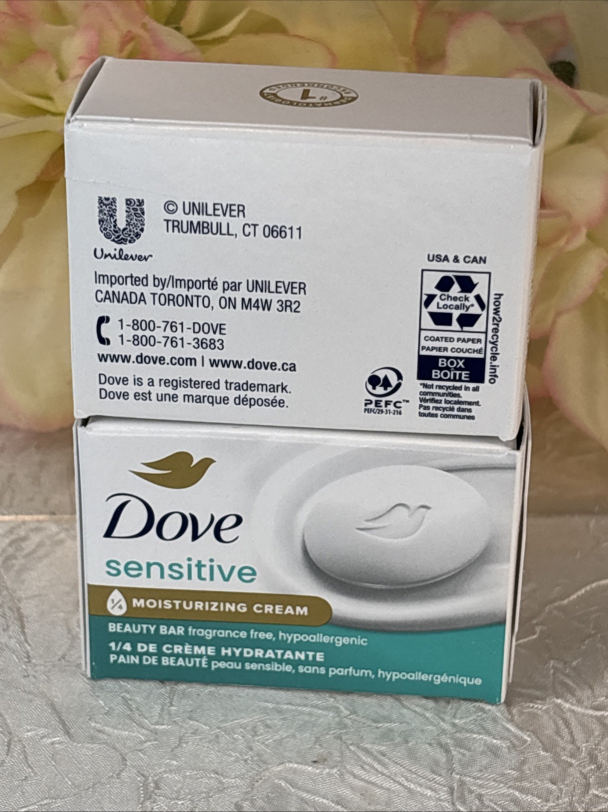 2 X DOVE Sensitive Moisturizing Cream Beauty Bar – 1oz Ea Mini Travel NIB FreeSh
