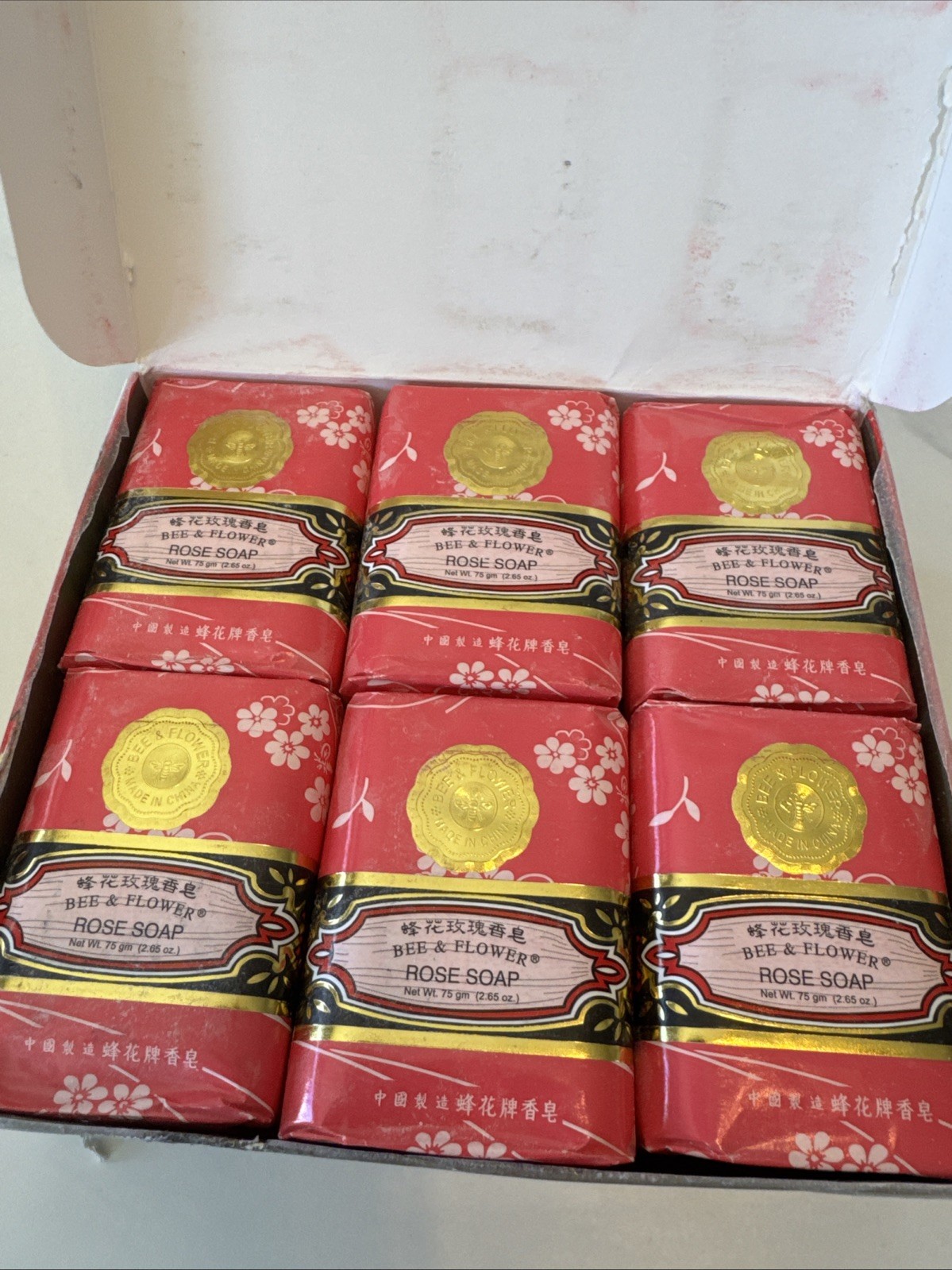 Bee & Flower Brand Rose Soap 2.65 oz / 75 g. Lot Of 12 Bars Vintage Bar Soap NIB