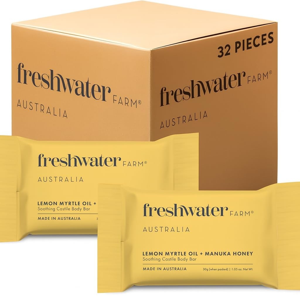 Freshwater Farm Australia Guest Soap Bars|Lemon Myrtle Oil & Manuka Honey Gue…