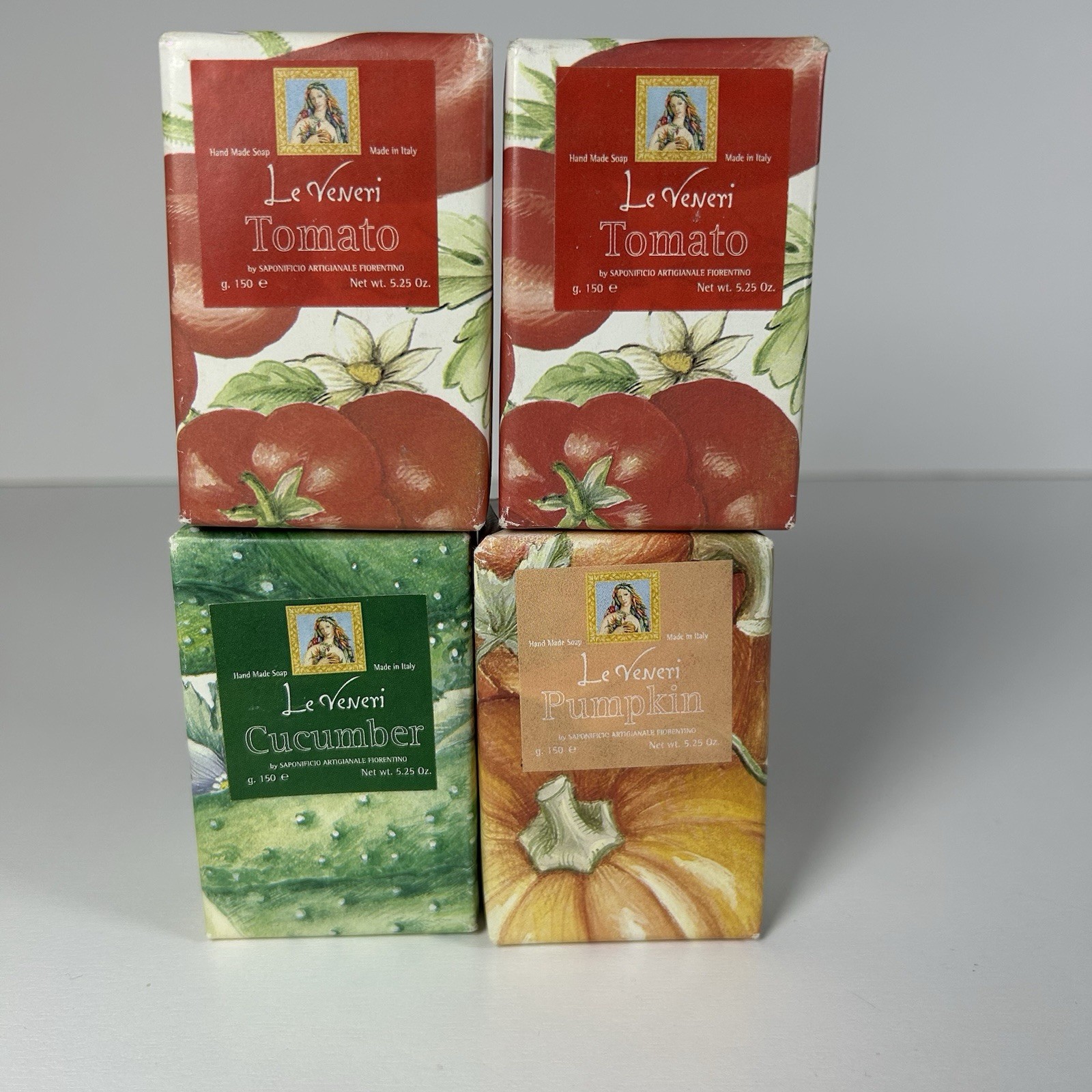 Le Veneri Italian Soap Bars 5.25 oz 5 Pieces ￼Vegetable Based Handmade Italy