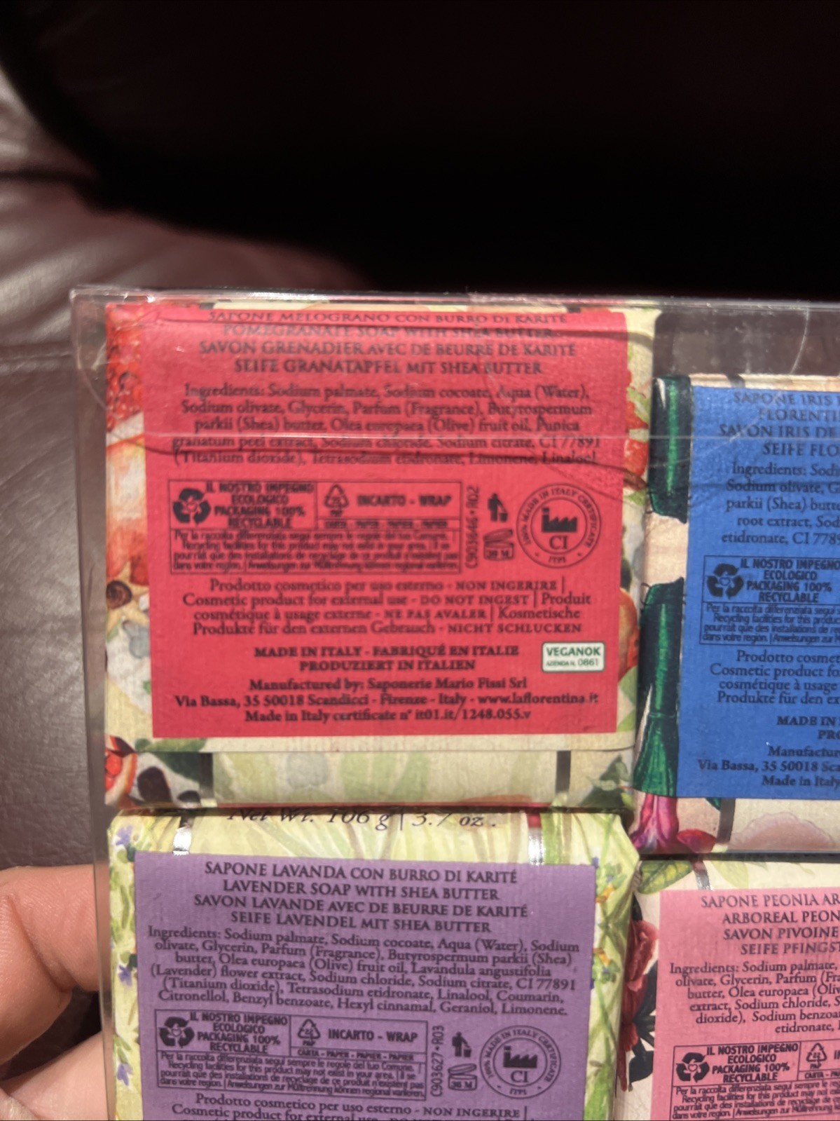 La Florentina Italian Soap Collection Gift Set Of 6 Assorted Scents 3.7oz