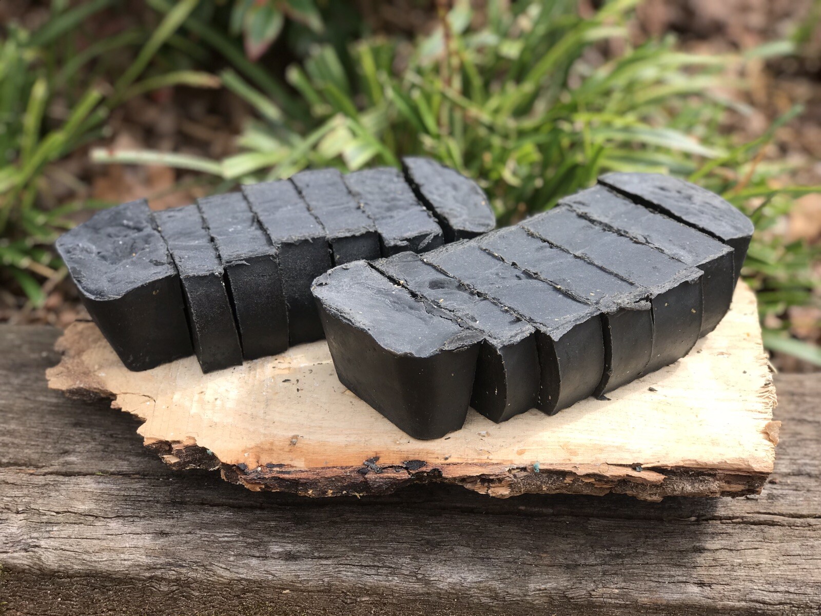Pine Tar Activated Charcoal Soap “7 Bars “ 2 Pound In A Loaf “Has Sand”