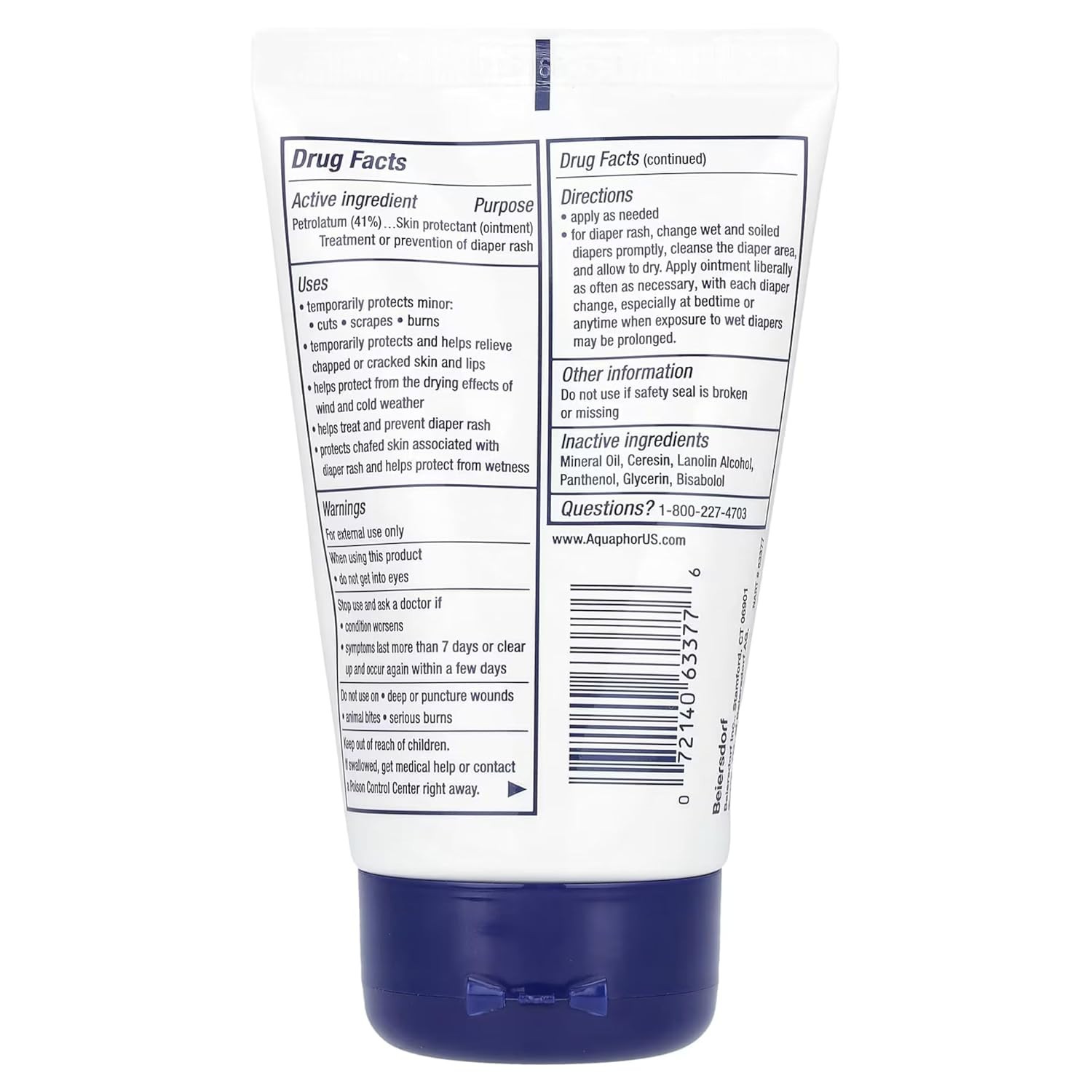 (2 PACK) Aquaphor Baby Healing Ointment 3 Ounce Tube