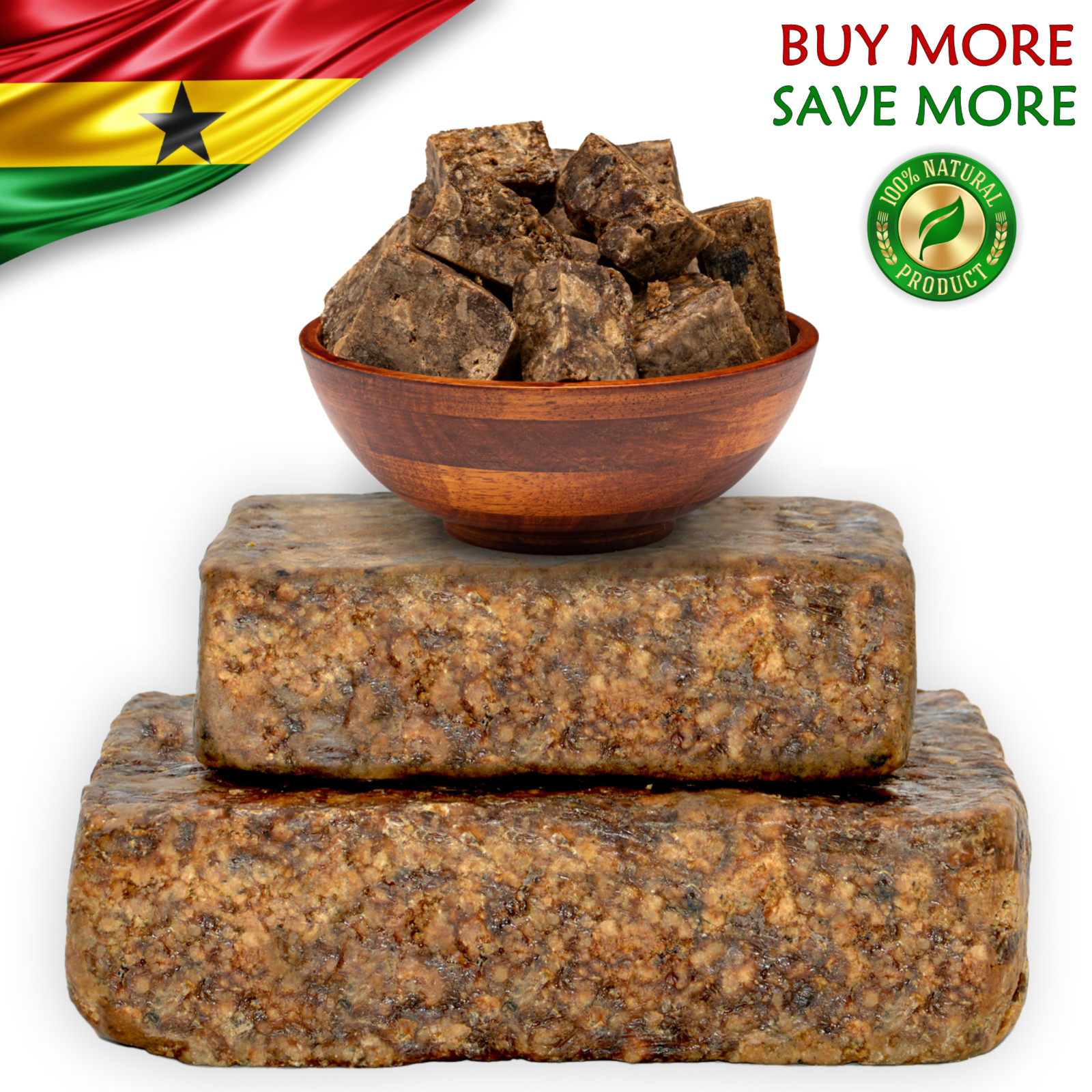 Raw African Black Soap 10 lbs. Bulk Wholesale 100% Pure Organic Natural Ghana