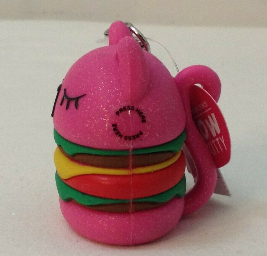 NWT Bath Body Works Pocket. Bac Holder Pink Cat Kitty Hamburger No Sound, Bonus!