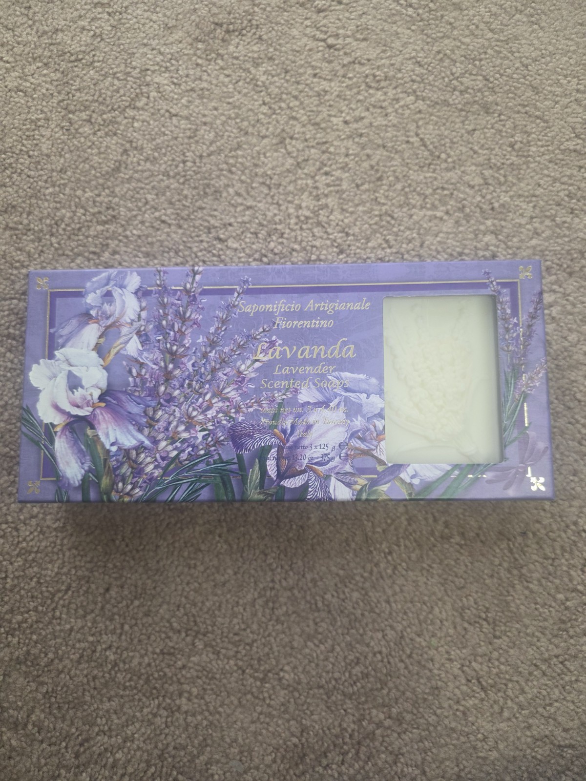 Saponificio Artigianale Fiorentino Lavender Soap Gift Set 3 Bars 4.40 oz