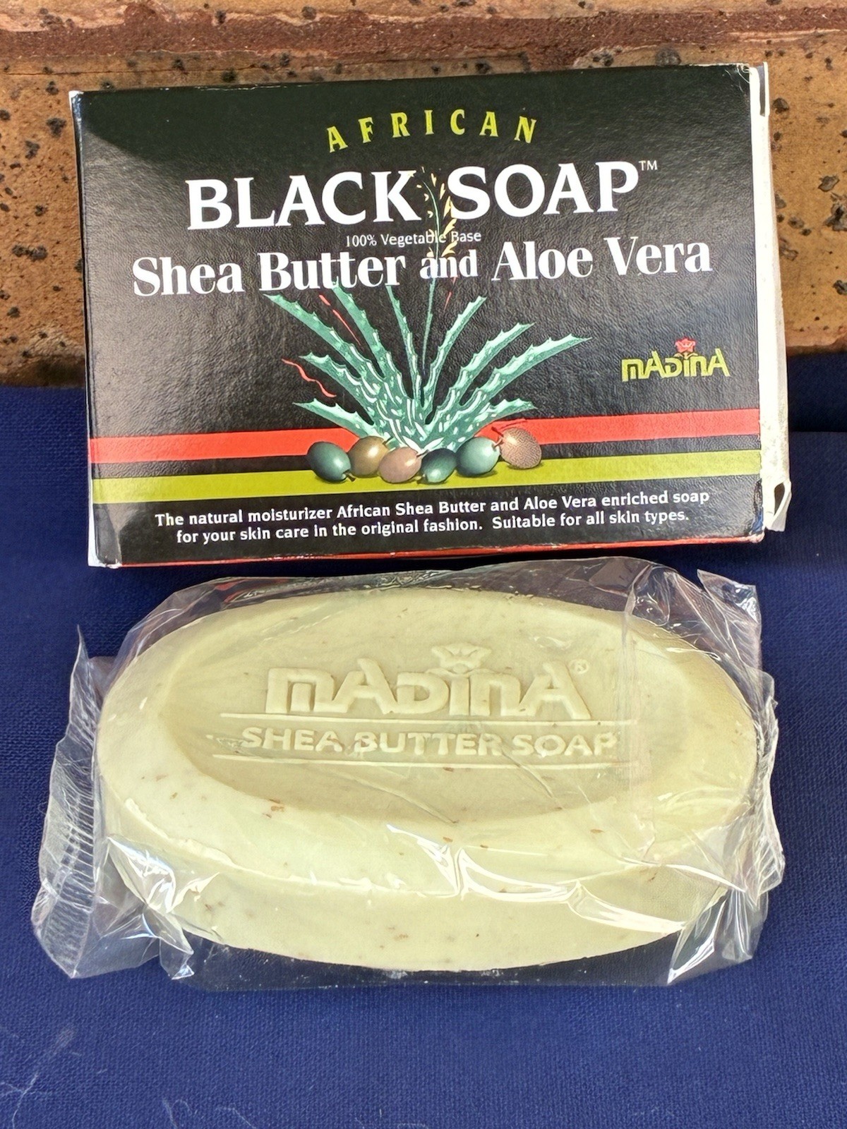 2 ~ORIGINAL Madina African BLACK SOAP SHEA BUTTER and ALOE VERA~ NEW /Box