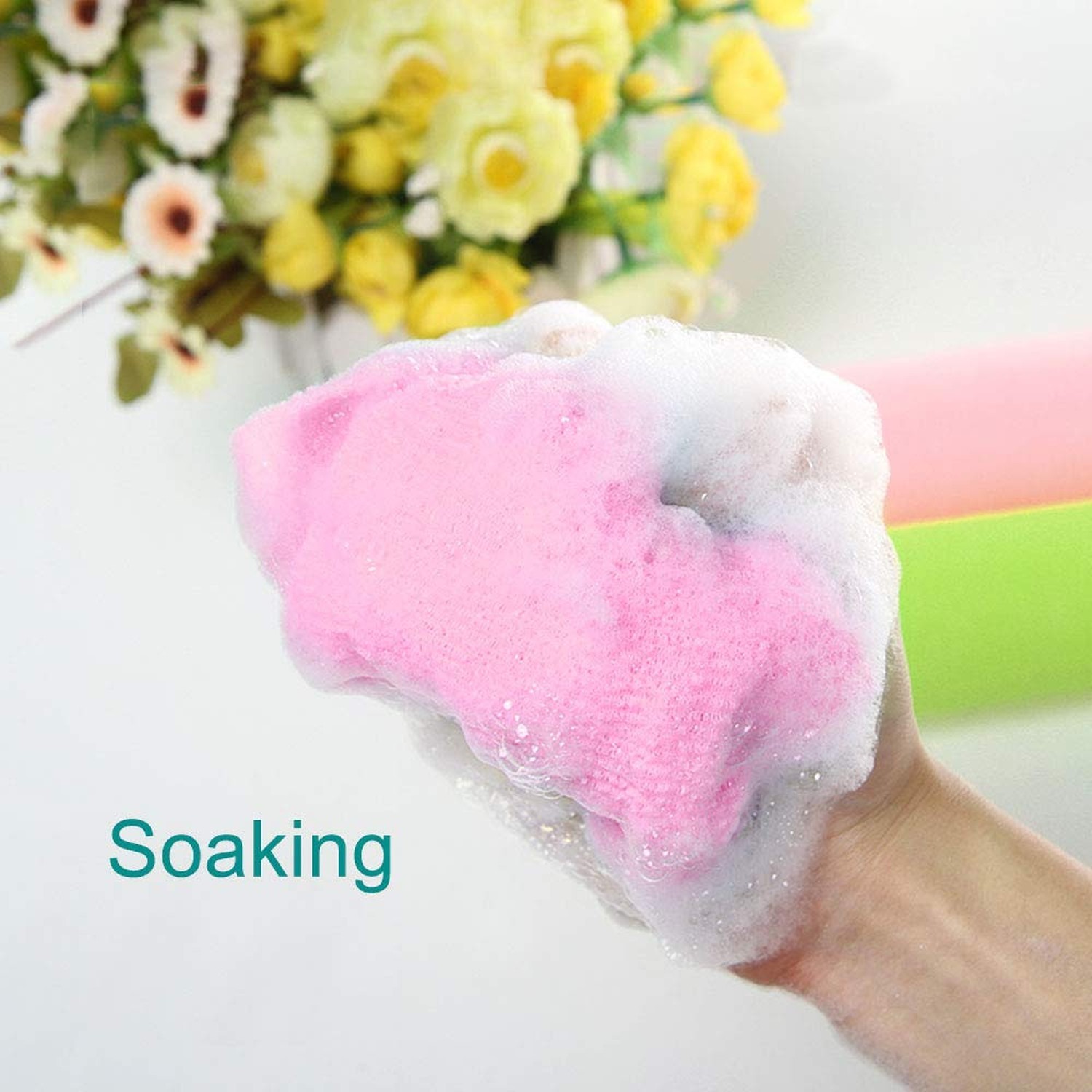 Meetory 6 Pieces Exfoliating Nylon Bath Cloth Towel, 35 inches (90cm) Beauty …