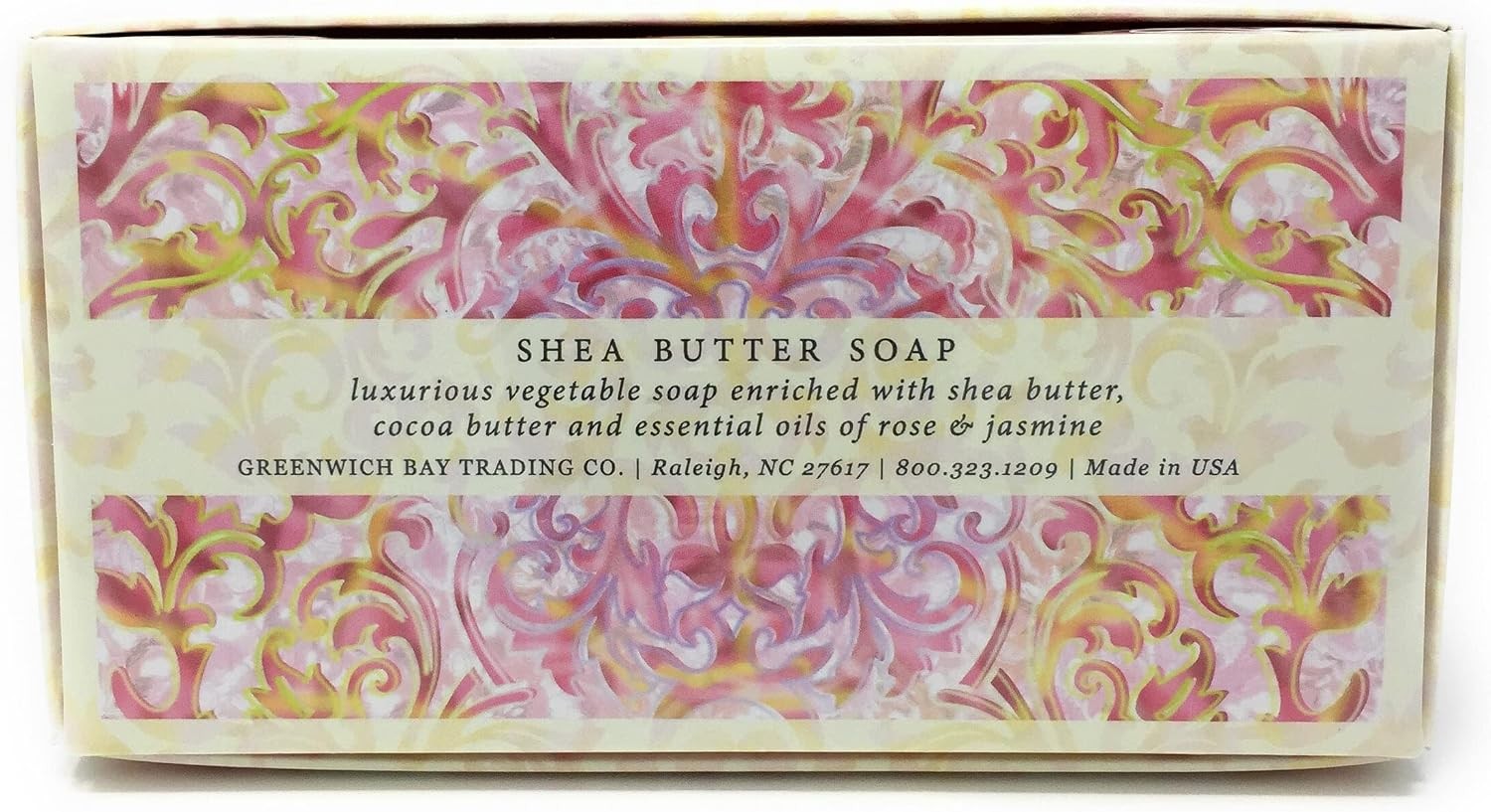 Greenwich Bay Trading Co. Shea Butter Soap, 12.9 Ounce, Rosewater & Jasmine, 3 P