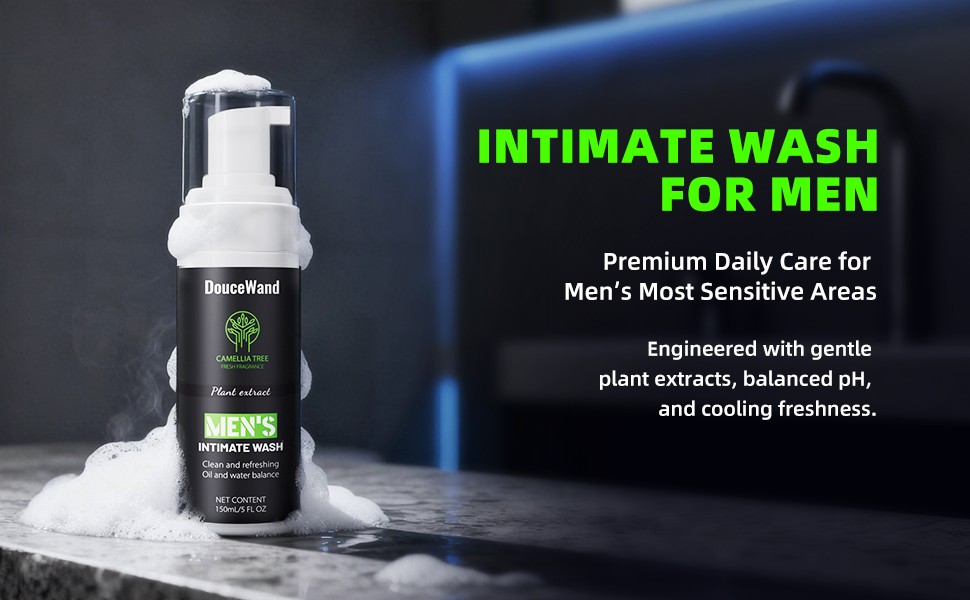 Men’s Intimate Wash – pH Balanced Foaming Tea Tree Groin Cleanser, Odor Control