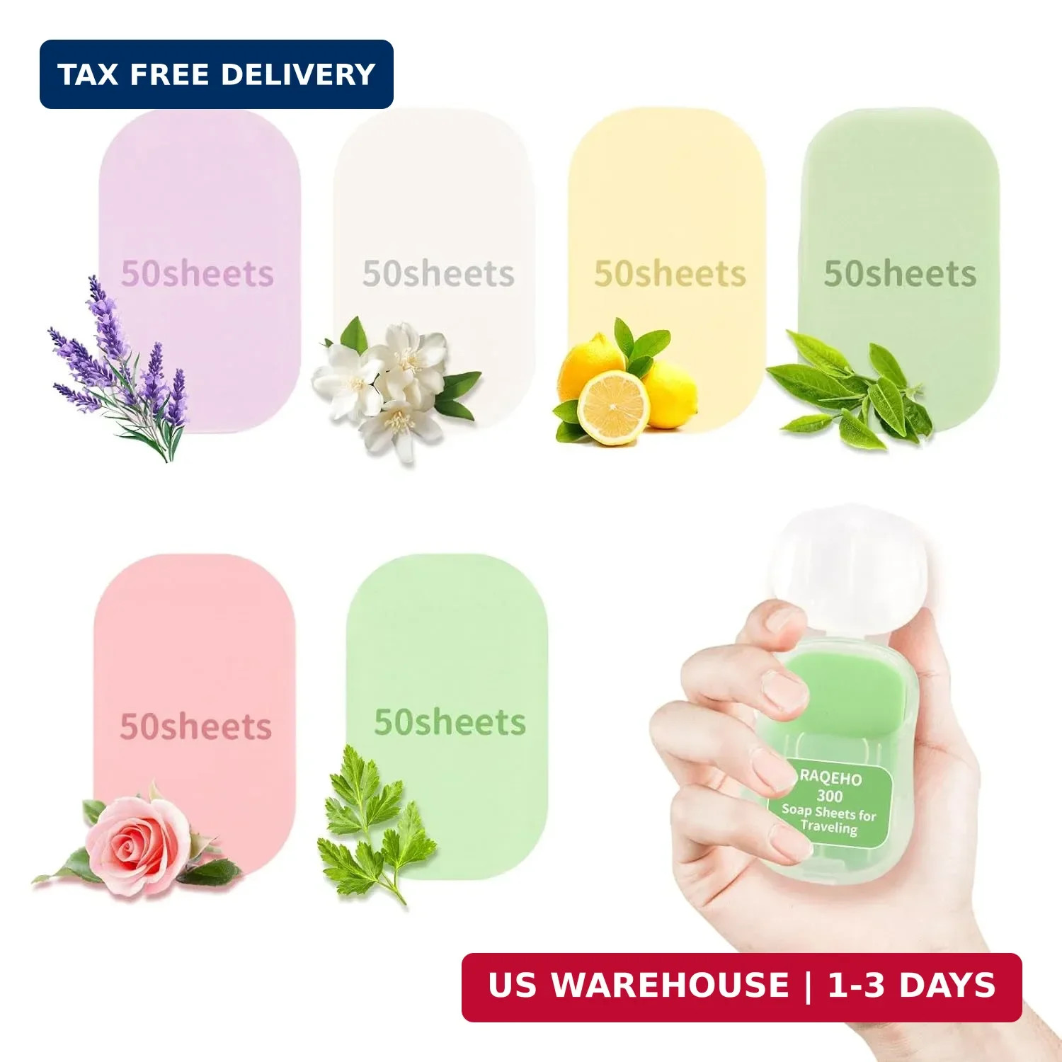 300 Paper Soap Sheets for Travel – 6packs Travel Size Foaming Hand Soap Sheets R