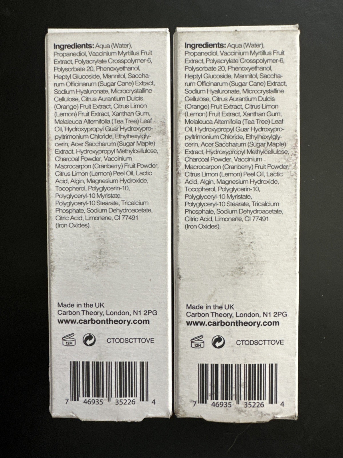 Carbon Theory Charcoal Tea Tree Oil Vitamin E Overnight Serum 1oz each – 2 Pack
