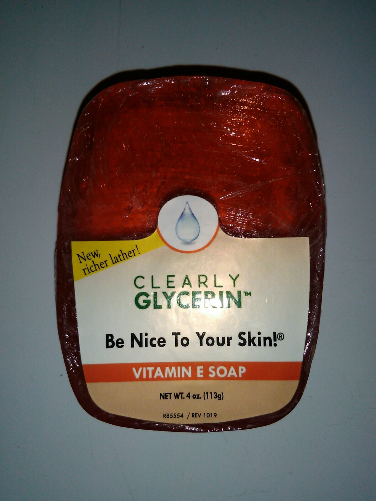 Clearly Glycerin Vitamin E Bar Soap 4 Oz : Brand New : Fast Same Day Ship Out