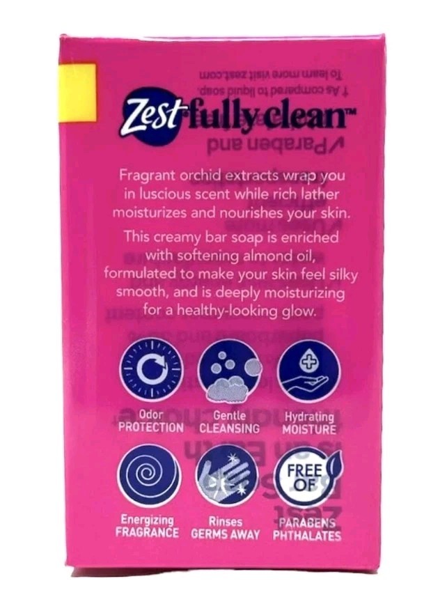 (5) PKs 10 BARS ZEST Moisturizing Lush Orchid & Almond Oil Soap Bars 4.12oz EA