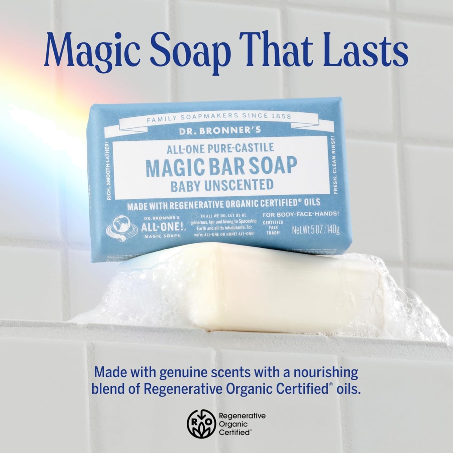 Hydrating Baby Unscented Pure-Castile Soap 2-Pack – Gentle for All Skin Types