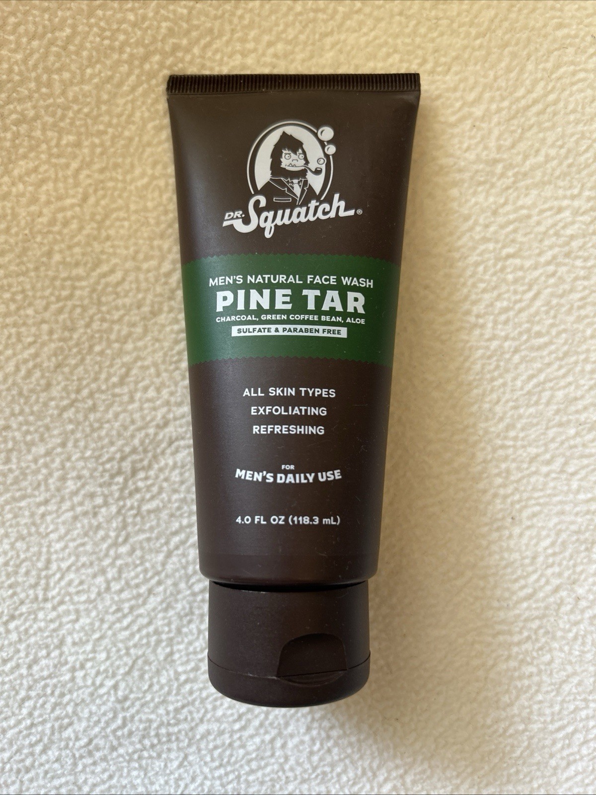 Dr. Squatch Men’s Natural Face Wash PINE TAR Daily Use 4 Oz New Sealed