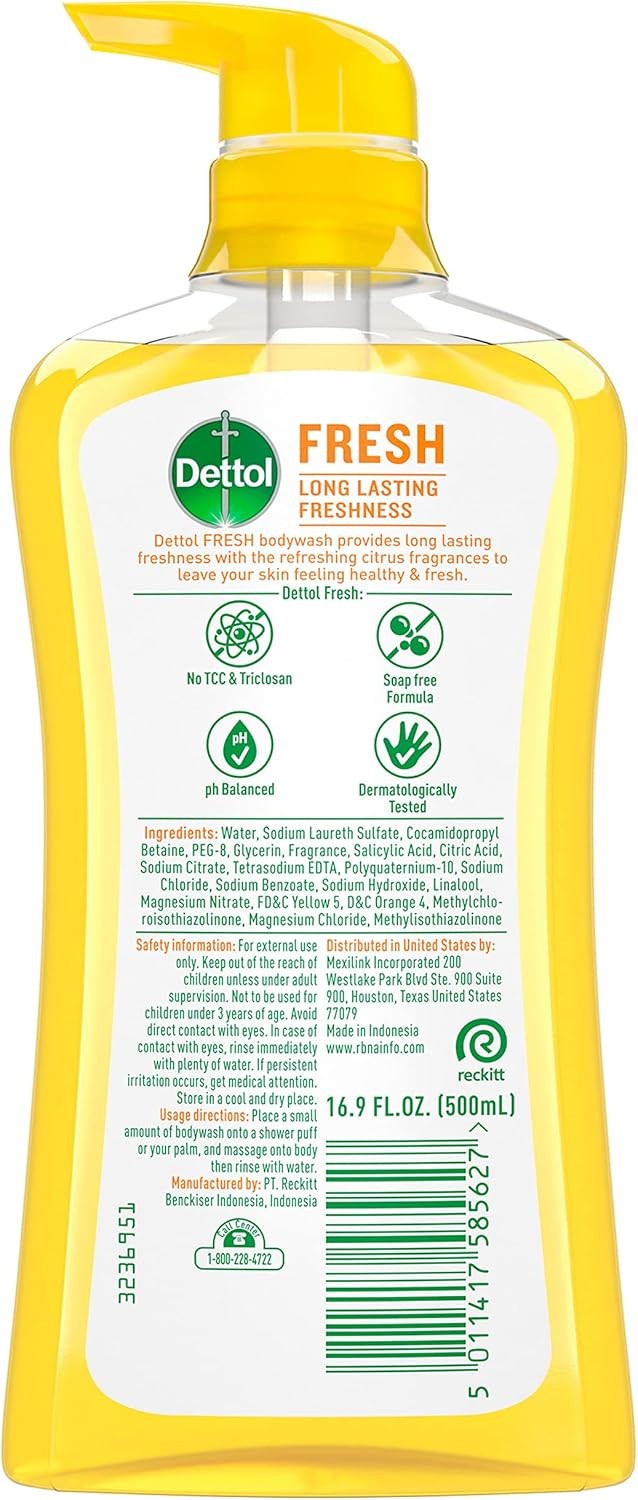 Fresh Body Wash and Shower Gel, Fresh Yuzu Citrus Scent Body Wash, 16.90 Fl Oz