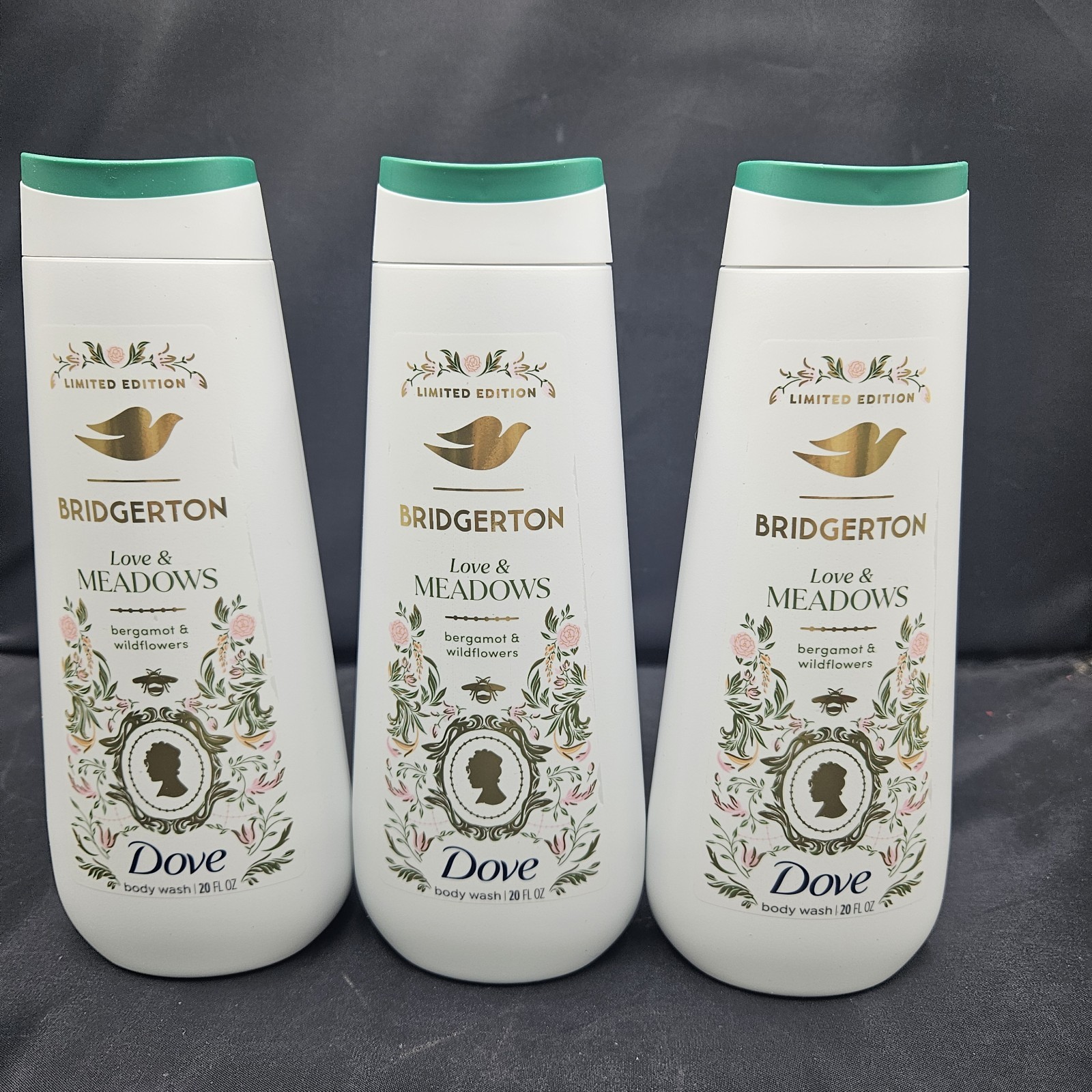 LOT OF 3 Bridgerton Love & Meadow Body Wash DOVE SOAP Bergamot Wildflower TARGET