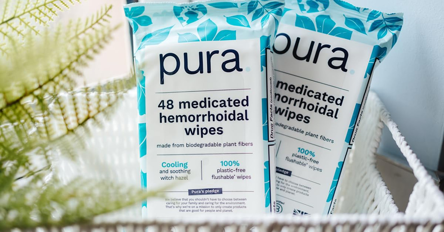 Pura XL Flushable Medicated Wipes for Hemorrhoid Relief, Extra-Large, Fragrance-