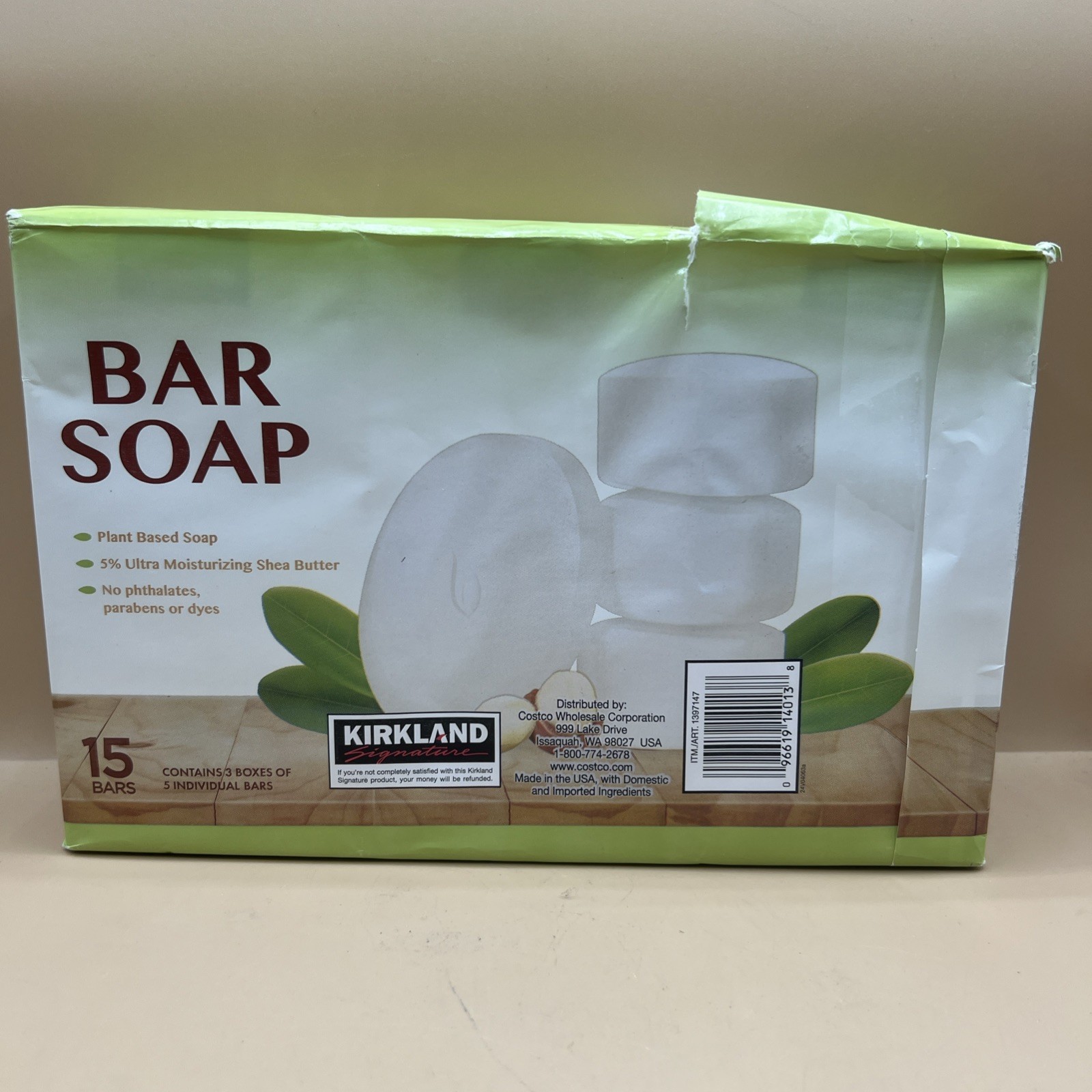 Kirkland Signature Bar Soap with Shea Butter 15 Bars