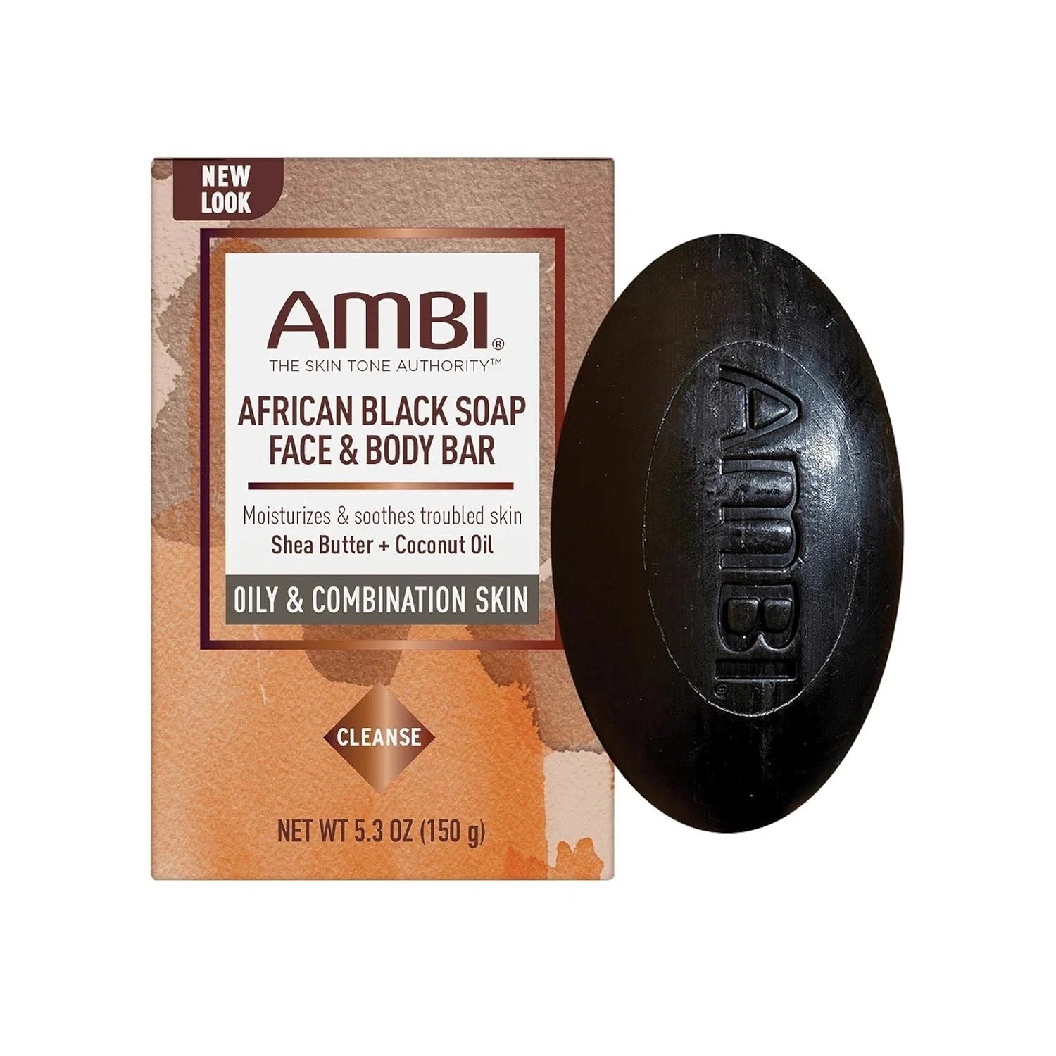 3 Pack Ambi Black Soap Cleansing Bar with Shea Butter Vit E for Oily Skin 5.3 OZ