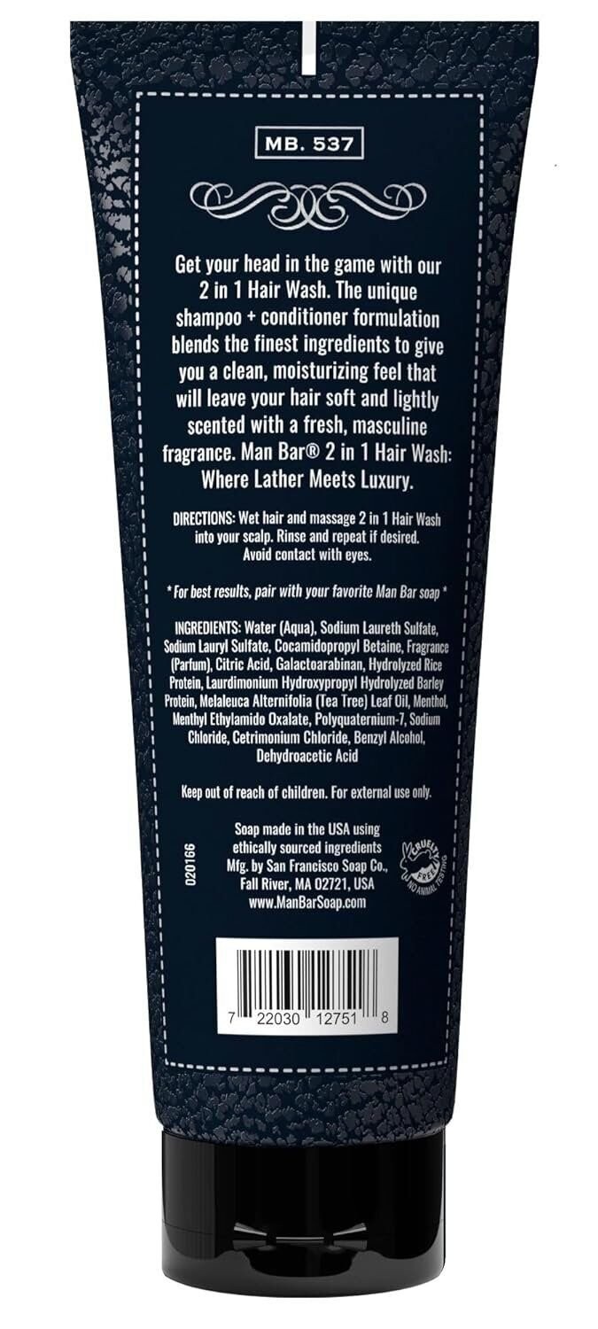 SAN FRANCISCO SOAP COMPANY Man Bar 2 IN 1 Hair Wash SPICED TOBACCO – Where…