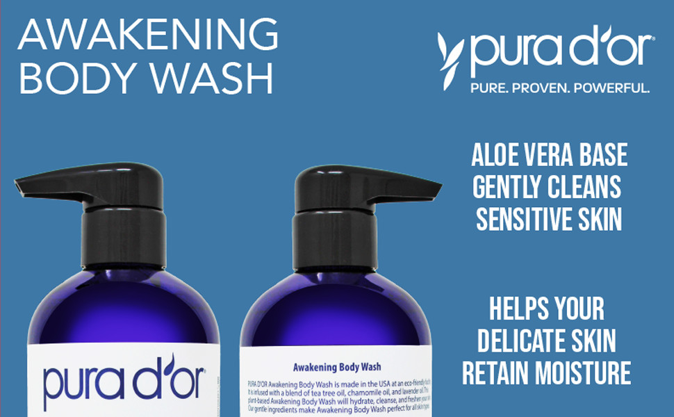 16 Oz Awakening Body Wash with Aloe Vera, Chamomile, Lavender, Tea Tree and
