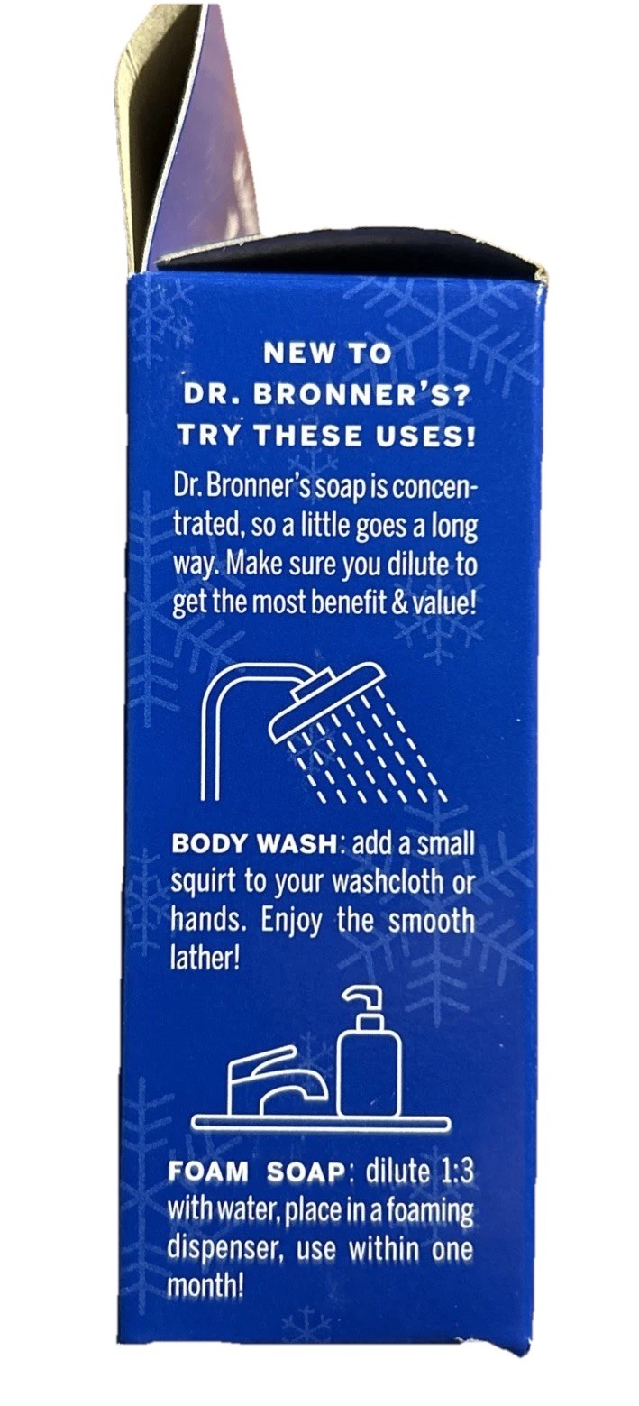 New! Dr. Bronner’s Pure-Castile Soap Gift Set Three Soaps 2oz Each Gift Set